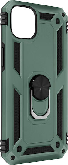 iPhone 14 Plus Case Hybrid Shockproof Video Stand Ring Green