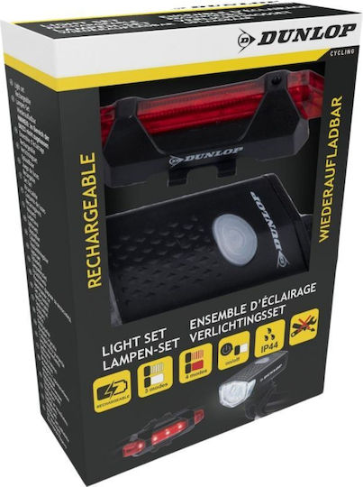 Dunlop 473758 Επαναφορτιζόμενο Σετ Φώτα Ποδηλάτου