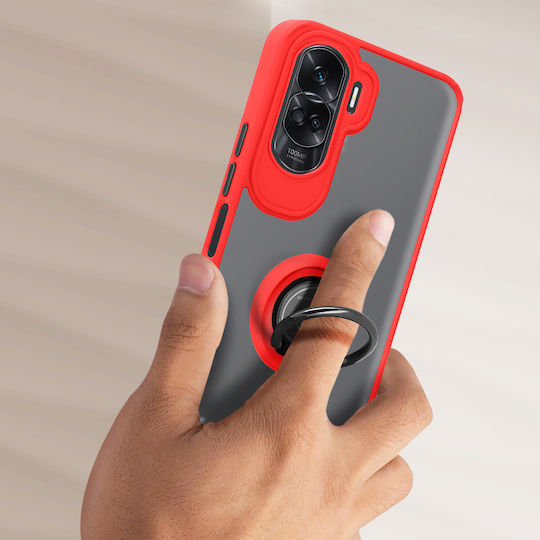 Case Honor 90 Lite Dual-material Metallic Ring Video Support Ringrip Red
