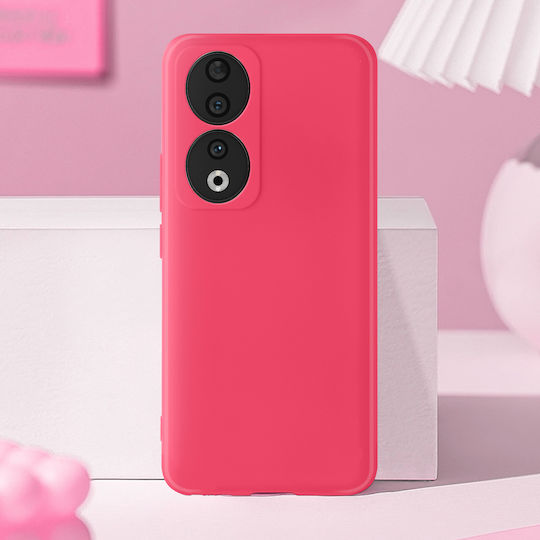 Premium Silicone Semi-rigid Matte Finish Fuchsia Case Honor 90