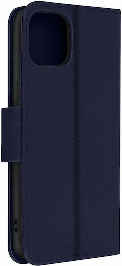 Premium Leather Case Iphone 14 Plus Card-holder Video Stand Feature Navy