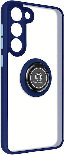Carcasă Samsung Galaxy S23 Bi-material Inel Metalic Suport Video Albastru