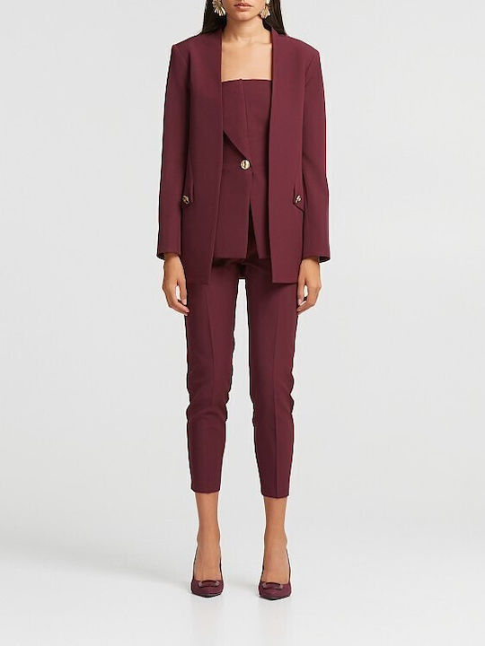 Lynne Damen Mittellang Blazer cherry