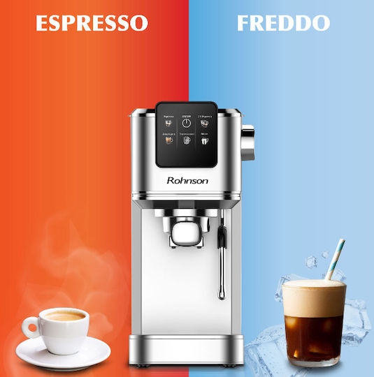Rohnson Automatic Espresso Machine 1350W Pressure 20bar Silver R-98016