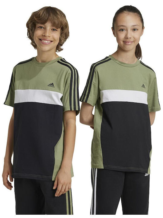 Adidas Παιδικό T-shirt Μαύρο Tiberio 3-stripes Colorblock