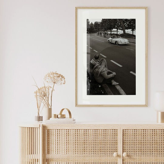 Wände Straßen Hölzernes Weißer Rahmen 70x100 cm