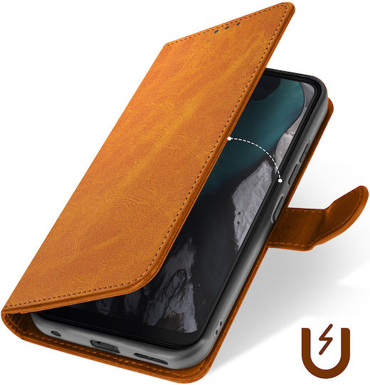 Avizar Foliohülle Nokia C22 Brieftasche Handriemen Hellbraun