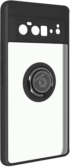 Hülle Google Pixel 6 Pro Bi-Material Metallring Schwarz