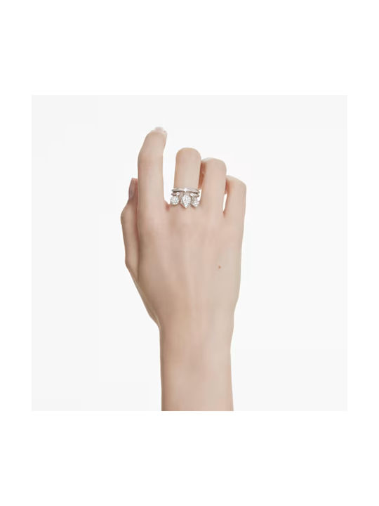 Swarovski Dextera Σετ Γυναικεία Δαχτυλίδια Βεράκια με Πέτρες από Ατσάλι
