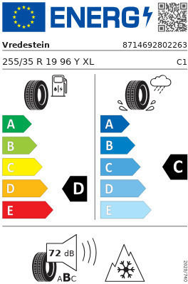 Vredestein 255/35R19 96Y XL Χειμερινό Λάστιχο για Επιβατικό Αυτοκίνητο