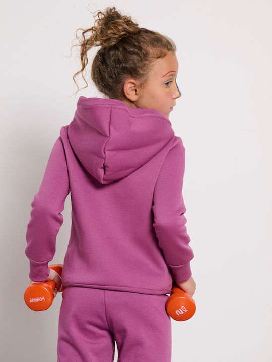 BodyTalk Kids Cardigan Fleece with Hood Fuchsia