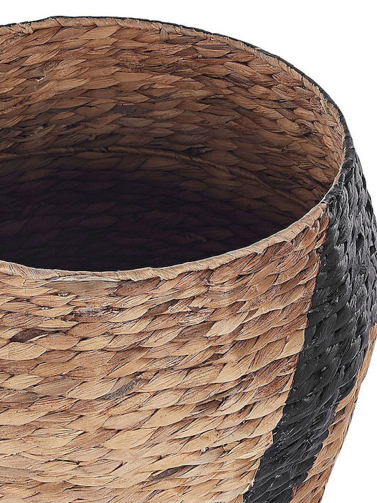 Beliani Wicker Storage Basket with Lid Beige 40cm