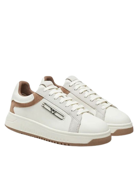 Emporio Armani Γυναικεία Sneakers Off White / Taupe