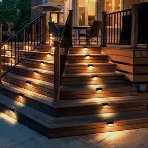 Set of 8 Solar Lights 5W 10lm with Warm White Light 3000K IP65 7.5cmx5cmx3.5cmcm