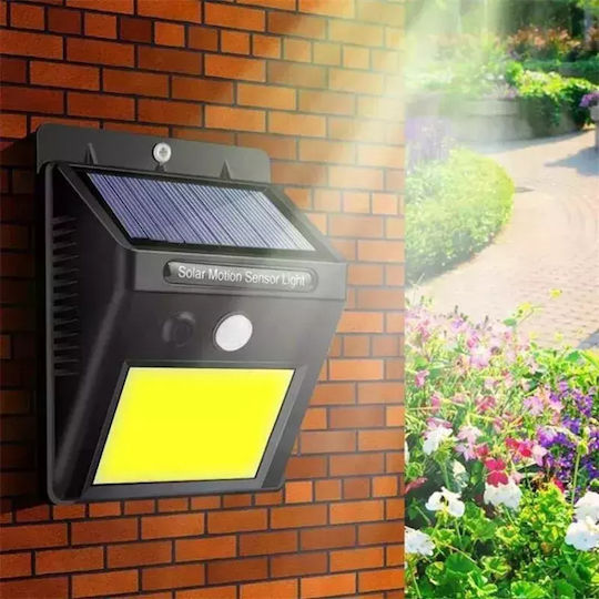 Set of 4 Wall Solar Lights Cold White 6500K with Motion Sensor and Photocell IP65