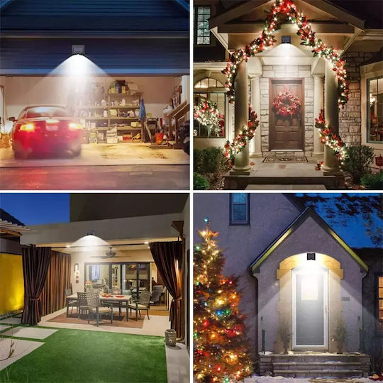 Set of 6 Wall Solar Lights Cold White 6500K with Motion Sensor and Photocell IP65