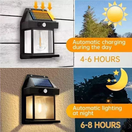 Set 8 Wand-Solarleuchten 1W 600lm Natürliches Weiß 4000K mit Bewegungssensor und Fotokontakt IP65