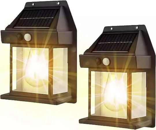 Set of 6 Wall Solar Lights 1W 600lm Natural White 4000K with Motion Sensor and Photocell IP65