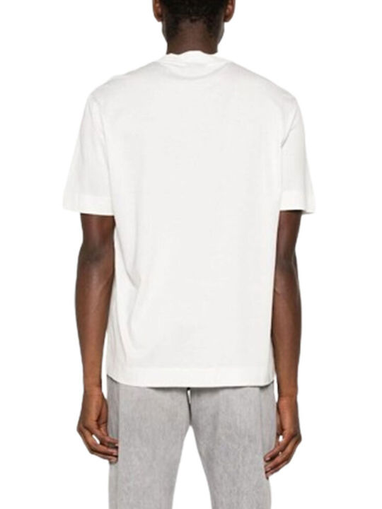 Emporio Armani T-shirt Bărbătesc cu Mânecă Scurtă Bianco Caldo