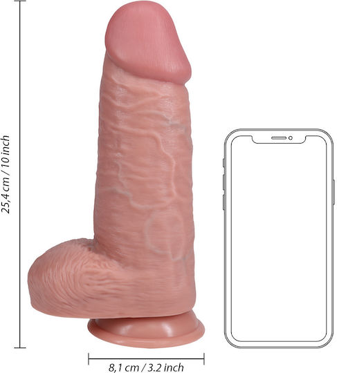 Shots Ρεαλιστικό Dildo με Όρχεις και Βεντούζα Flesh 25cm