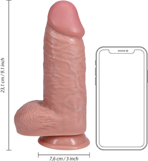 Shots Ρεαλιστικό Dildo με Όρχεις και Βεντούζα Flesh 19cm