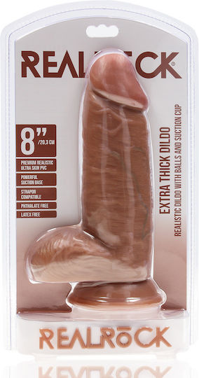 Shots Ρεαλιστικό Dildo με Όρχεις και Βεντούζα Καφέ 20cm