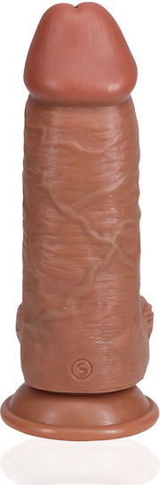 Shots Ρεαλιστικό Dildo με Όρχεις και Βεντούζα Καφέ 20cm