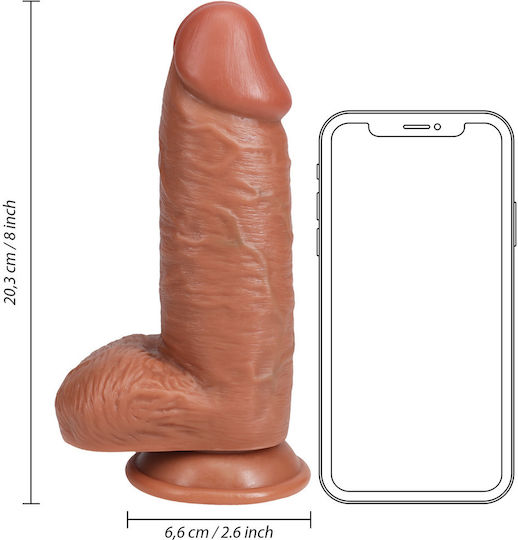 Shots Ρεαλιστικό Dildo με Όρχεις και Βεντούζα Καφέ 20cm