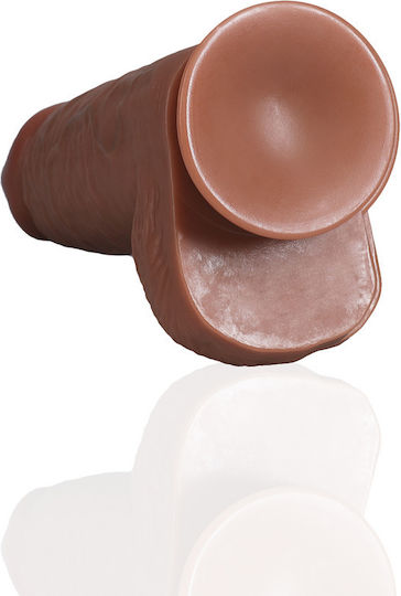 Shots Ρεαλιστικό Dildo με Όρχεις και Βεντούζα Καφέ 23cm