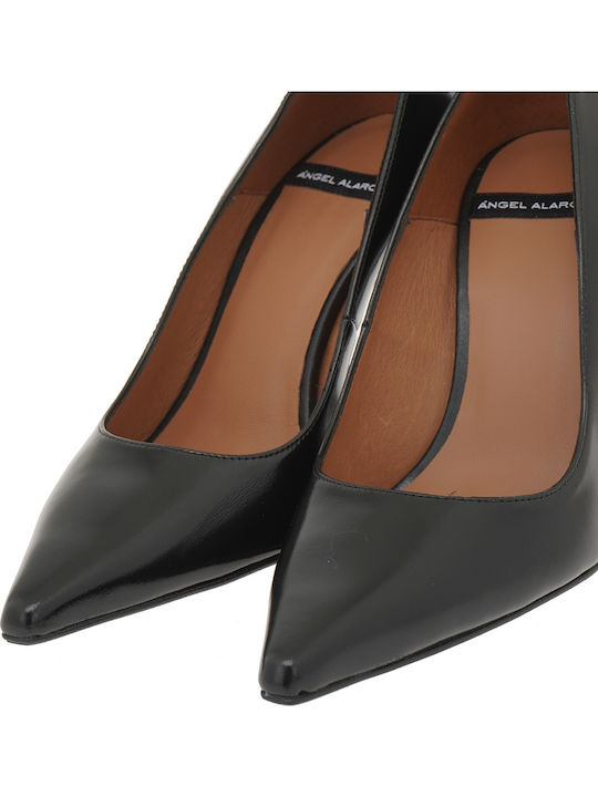 Leder Pumps mit hohem Absatz Schwarz