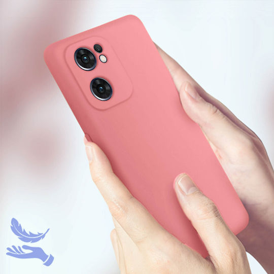 Hülle Oppo Find X5 Lite Silikon Halbfest Soft-Touch Oberfläche Rosa