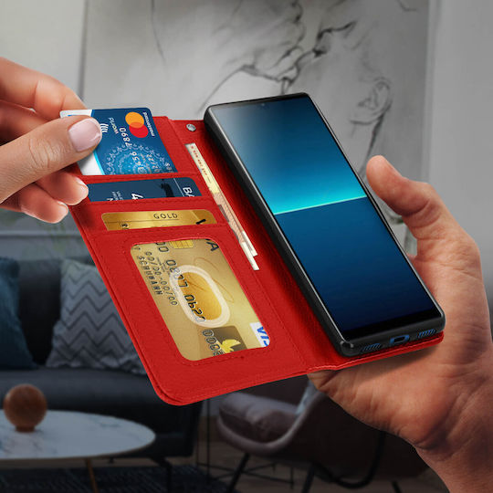 Sony Xperia L4 Folio-Hülle mit Geldbörsenfunktion Rot