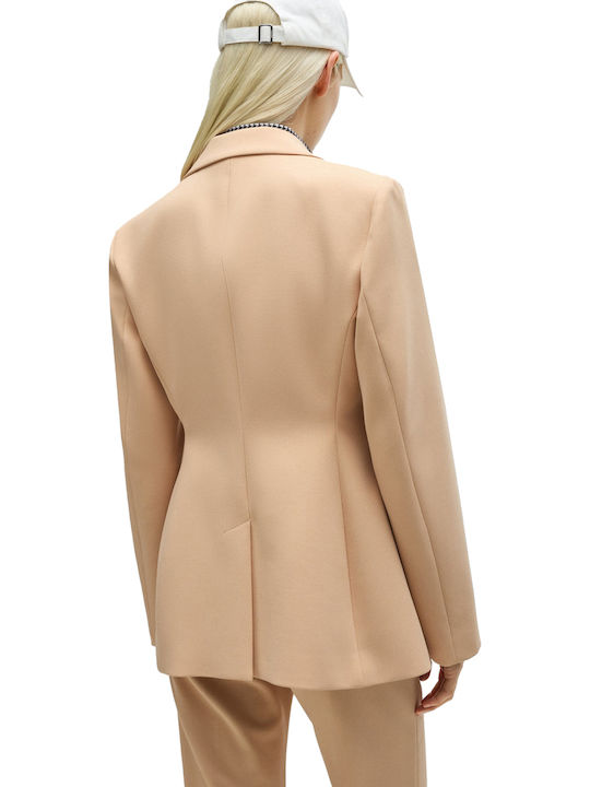 Hugo Γυναικείο Σακάκι Light Beige