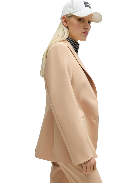Hugo Γυναικείο Σακάκι Light Beige