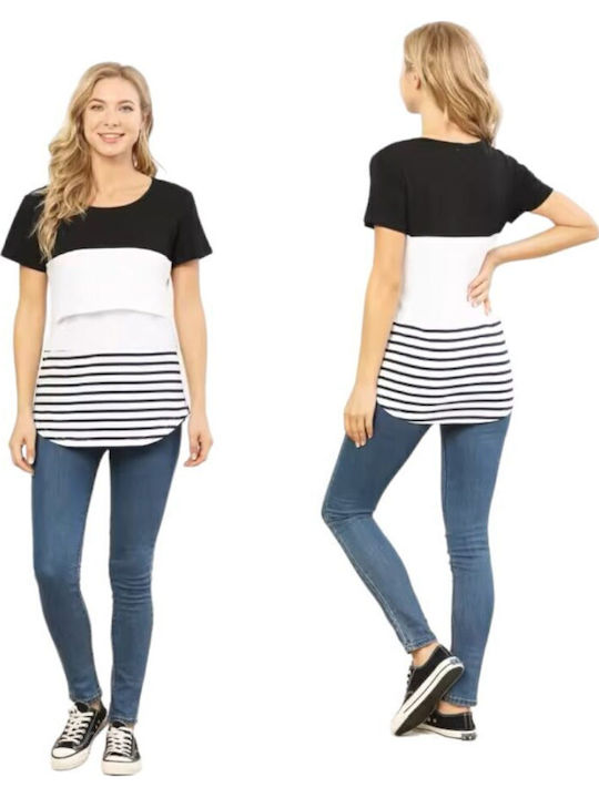Queen Mother Maternity T-Shirt Black-White