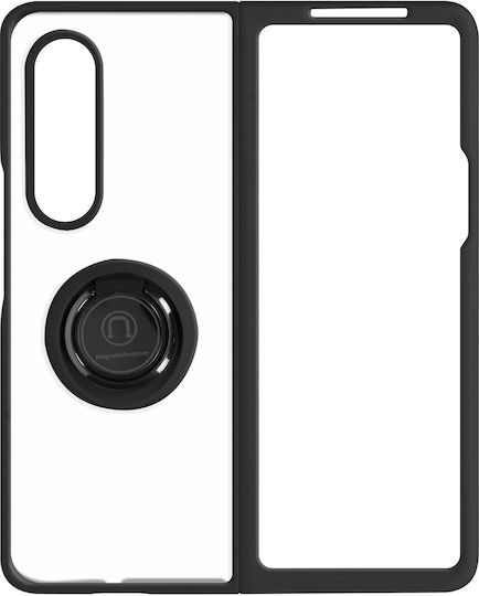 Case Samsung Galaxy Z Fold 3 Bi-material Metal Ring Support Black