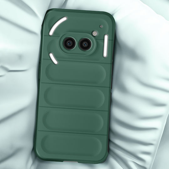 Калъф Avizar за Nothing Phone 2a, Текстуриран Силиконов Релефен Дизайн, Тъмно Зелен