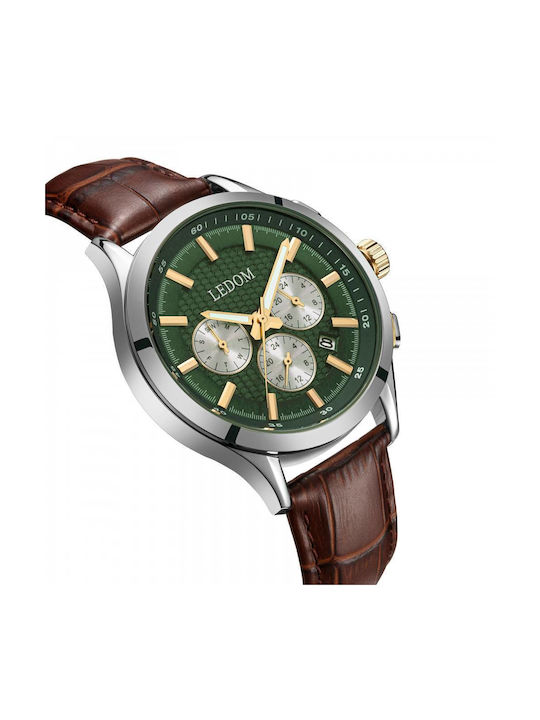 Le Dom Watch Battery with Brown Leather Strap