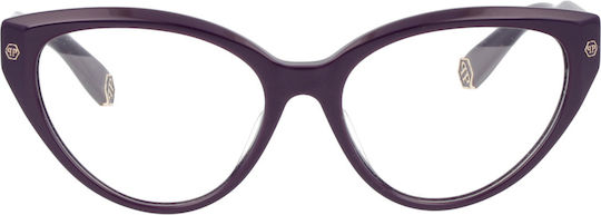 Philipp Plein Women's Acetate Cat Eye Purple Prescription Eyeglass Frame VPP052M 09NU