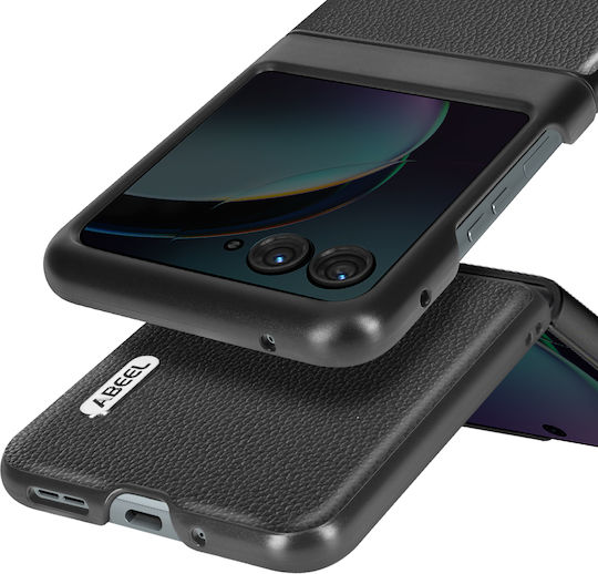 Abeel Leather Case Motorola Razr 40 Ultra Leather Abeel Collection Black