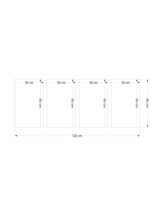 Naklejkomania Четирикратен Картина Платнен 60x120см