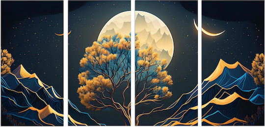 Naklejkomania Vierfache Gemälde auf Leinwand 60x120cm