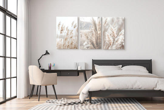 Naklejkomania Τρίπτυχος Πίνακας σε Καμβά 60x120cm