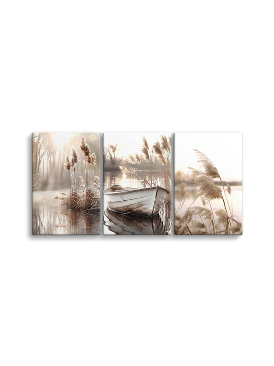 Naklejkomania Τρίπτυχος Πίνακας σε Καμβά 60x120cm