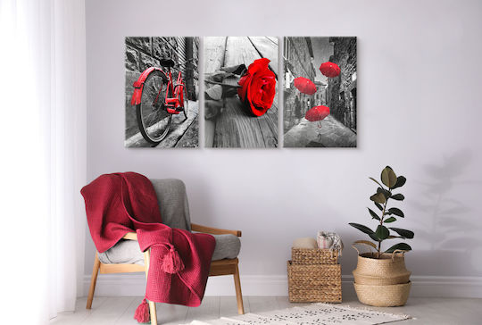 Naklejkomania Τρίπτυχος Πίνακας σε Καμβά 60x120cm