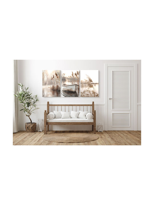 Naklejkomania Τρίπτυχος Πίνακας σε Καμβά 60x120cm
