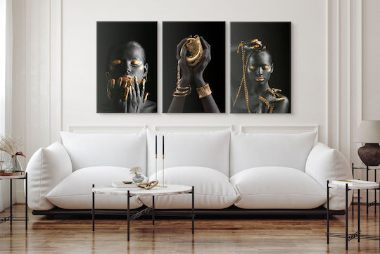 Naklejkomania Τρίπτυχος Πίνακας σε Καμβά 60x120cm