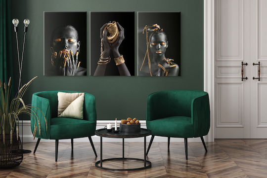 Naklejkomania Τρίπτυχος Πίνακας σε Καμβά 60x120cm
