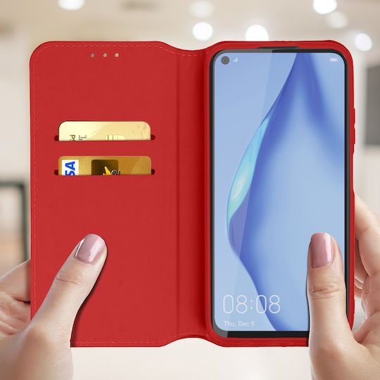 Classic Edition Stand Case Card Slot Huawei P40 Lite – Red