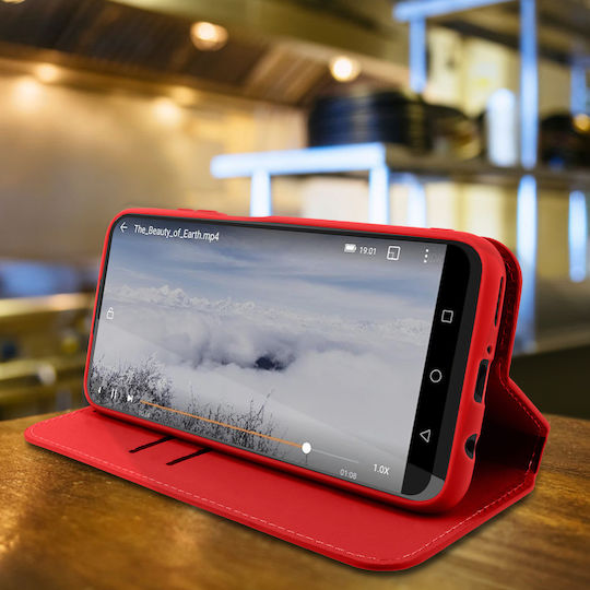 Classic Edition Stand Case Card Slot Huawei P40 Lite – Red